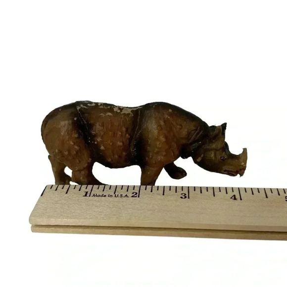 VINTAGE 1970s? HANDMADE HAND-PAINTED AFRICAN CLAY SAFARI ANIMAL FIGURINES SET - Picture 5 of 15